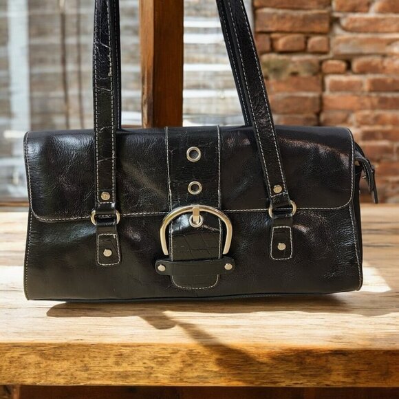 Franco Sarto Buckle Shoulder Bag - Leather - Picture 1 of 14
